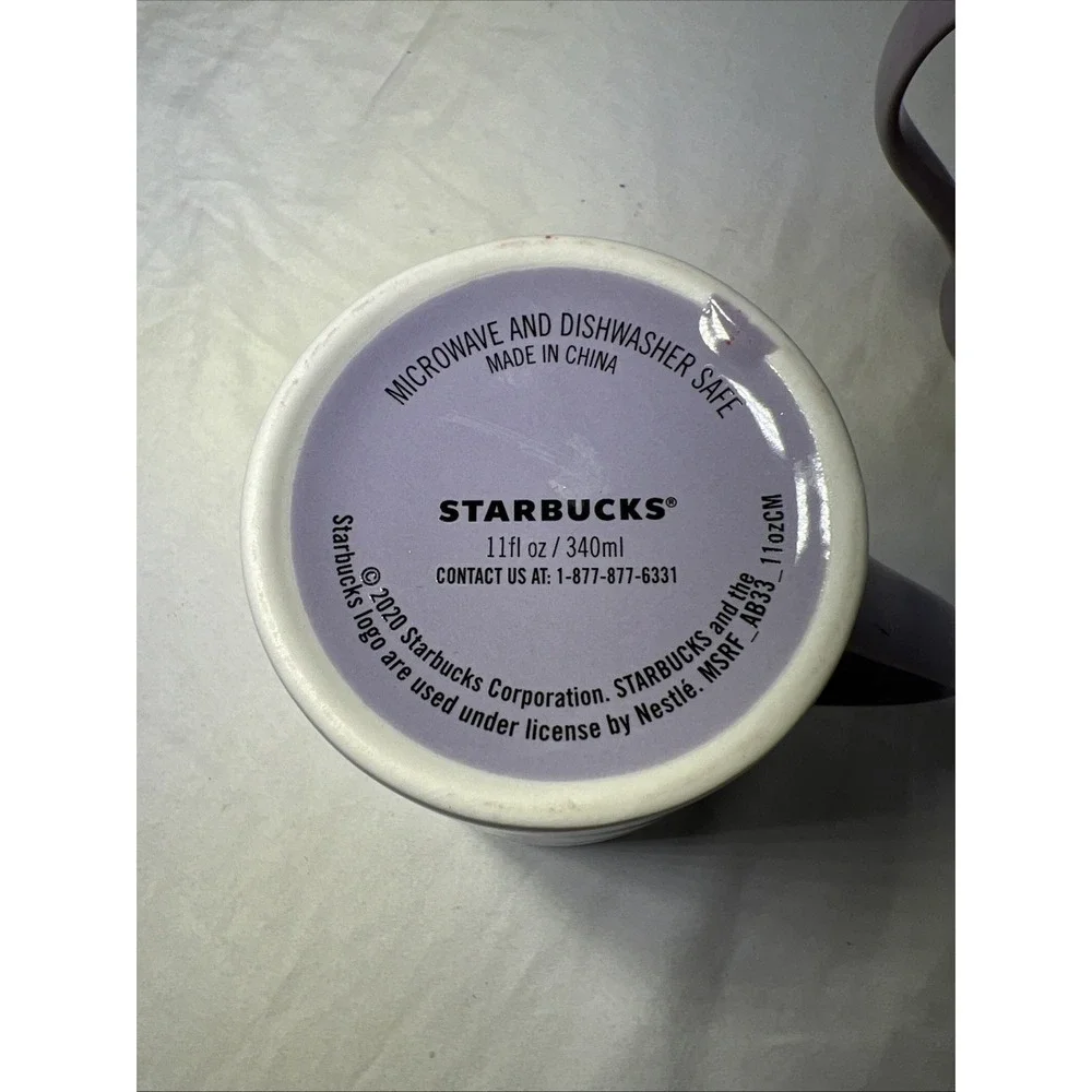2 Starbucks Festive Holiday Christmas Coffee Tea Cups Mugs 2020 Purple Green Red